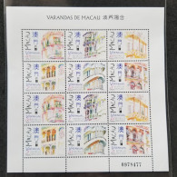 Macau Macao 1997 Verandas Building Heritage Culture (sheetlet) MNH - Neufs