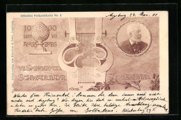 AK Augsburg, VII. Sängerfest Schwäb. Bayr. Sängerbund 1900, Bundeschormeister Eggert, PP15C35 /01, Ganzsache Bayern  - Tarjetas