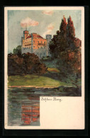 Lithographie Starnberg, Schloss Berg  - Starnberg