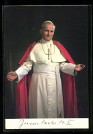 AK Papst Johannes Paul II. Im Weissen Ornat Mit Rotem Mantel  - Papi