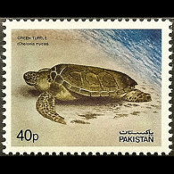 PAKISTAN 1981 - Scott# 547 Green Turtle Set Of 1 MNH - Pakistán