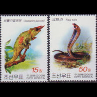 NORTH KOREA 2009 - Scott# 4878-9 Reptiles 15-50w MNH - Korea (Nord-)