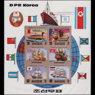 NORTH KOREA 1983 - Scott# 2305A Sheet-Old Ships Imp MNH - Korea (Nord-)