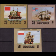 N.KOREA 1983 - Scott# 2302-4 Old Ships Imperf. Set Of 3 MNH - Korea (Nord-)