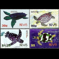 NEVIS 2005 - Scott# 1426-9 Turtle Artworks Set Of 4 MNH - St.Kitts Y Nevis ( 1983-...)