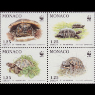 MONACO 1991 - Scott# 1781a WWF-Tortoises Set Of 4 MNH - Ungebraucht