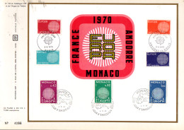 DOCUMENT FDC 1970 EUROPA FRANCE-MONACO-ANDORRE - 1970