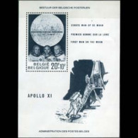 BELGIUM 1969 - Scott# B846 S/S Moon Landing MNH - Ungebraucht