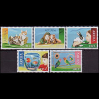 ARUBA 2018 - Scott# 609/14 Pets 90-500c MNH - Curacao, Netherlands Antilles, Aruba