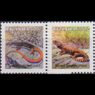 UGANDA 1998 - Scott# 1550-1 Lizards 300-600s MNH - Uganda (1962-...)