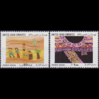 U.A.E. 1999 - Scott# 652-3 Children Drawings 50f-1d MNH - Emirats Arabes Unis (Général)