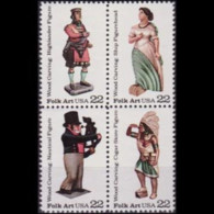 U.S.A. 1986 - Scott# 2243a Wood Figurines Set Of 4 LH - Unused Stamps