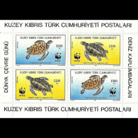 TURKISH-CYPRUS 1992 - Scott# 328a S/S WWF-Turtles MNH - Nuovi