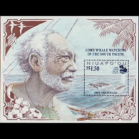 TONGA-NIUAFOU 1995 - Scott# 178 S/S Whaling Surch. MNH - Tonga (1970-...)