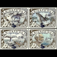 NIUAFOU 1995 - Scott# 174-7 Whaling Surch. Set Of 4 MNH - Tonga (1970-...)