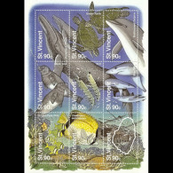 ST.VINCENT 1995 - Scott# 2178 Sheet-Marine Life MNH - St.Vincent (1979-...)