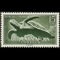 SP.GUINEA 1954 - Scott# 335 Turtle 15c LH - Guinea Espagnole