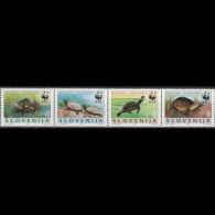 SLOVENIA 1996 - Scott# 247 WWF-Turtles Set Of 4 MNH - Slovénie