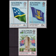 SOLOMON IS. 1978 - Scott# 370-2 Independence 6-35c MNH - Solomon Islands (1978-...)