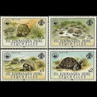 Z.E.S. 1985 - Scott# 106-9 WWF-Tortoises Set Of 4 MNH - Seychellen (1976-...)