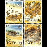 SEYCHELLES 1988 - Scott# 638-41 Green Turtles Set Of 4 MNH - Seychelles (1976-...)