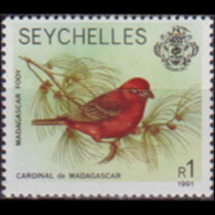 SEYCHELLES 1991 - Scott# 396f Bird Dated 1991 1r MNH - Seychellen (1976-...)