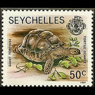 SEYCHELLES 1991 - Scott# 394～e Tortoise Dated 1991 50c MNH - Seychellen (1976-...)