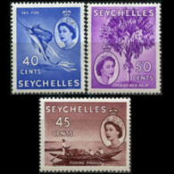 SEYCHELLES 1954 - Scott# 182-4 Sailfish Etc. 40-50c MNH - Seychellen (1976-...)