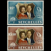 SEYCHELLES 1972 - Scott# 309-10 Silver Wedding Set Of 2 MNH - Seychelles (1976-...)