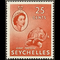 SEYCHELLES 1954 - Scott# 180 Giant Tortoise 25c No Gum - Seychelles (1976-...)