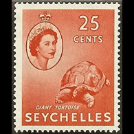 SEYCHELLES 1954 - Scott# 180 Giant Tortoise 25c LH - Seychellen (1976-...)