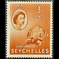 SEYCHELLES 1954 - Scott# 174 Giant Tortoise 3c LH - Seychellen (1976-...)