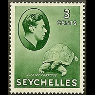 SEYCHELLES 1938 - #126 Giant Tortoise 3c MNH Back Toned - Seychelles (1976-...)