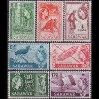 SARAWAK 1955 - Scott# 197-203 Local Life 1-12c MNH - Sarawak (...-1963)