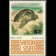 SAMOA 1973 - Scott# 378A Green Turtle $2 MNH - Samoa