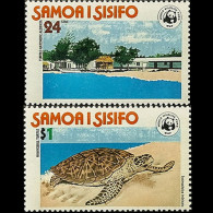 SAMOA 1978 - Scott# 470-1 WWF-Turtles Set Of 2 MNH - Samoa (Staat)