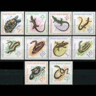 ROMANIA 1965 - Scott# 1719-28 Reptiles Set Of 10 MNH - Unused Stamps