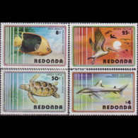 REDONDA 1980 - Scott# 1035-8 Marine Life Set Of 4 MNH - Antigua Et Barbuda (1981-...)