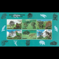 ZAMBIA 1997 - Scott# 662 Sheet-Endang.Species MNH - Zambie (1965-...)