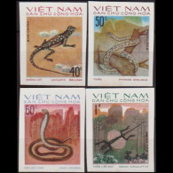 N.VIETNAM 1975 - Scott# 794-7 Reptiles Imperf. 40xu-1d MNH - Viêt-Nam