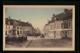 CPA Bretoncelles, Vue De La Rue Avec Monument  - Autres & Non Classés