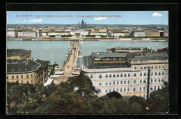 AK Budapest, Donauansicht Mit Kettenbrücke  - Hongarije