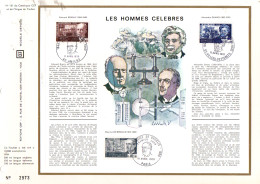 DOCUMENT FDC 1970 CELEBRITES - DE BROGLIE - ALEXANDRE DUMAS - EDOUARD BRANLY - 1970-1979