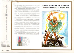 DOCUMENT FDC 1970 LUTTE CONTRE LE CANCER - DESSIN DE DECARIS - 1970-1979