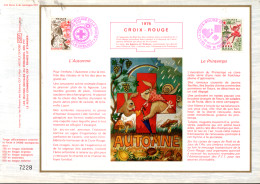 DOCUMENT FDC 1975 CROIX ROUGE LES SAISONS - 1970-1979