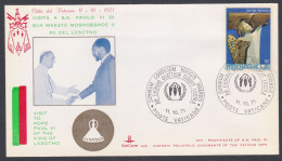 Vatican City 1971 Private Cover Pope Paul VI, King Of Lesotho, Moshoeshoe II, Christianity, Christian, Catholic Church - Lettres & Documents