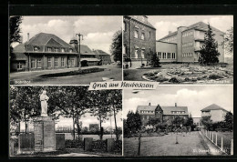 AK Neubeckum, Bahnhof, Ehrenmal, St. Josefs-Hospital  - Autres & Non Classés