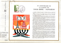 DOCUMENT FDC 1973 75 ANS LIAISON TSF TOUR EIFFEL - PANTHEON - 1960-1969