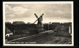 AK Wyk A. Föhr, Tennisplatz Und Windmühle  - Föhr