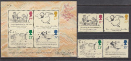 Great Britain 1988 - Edward Lear, Set Of 4 Stamps + S/Sh, MNH** - Ungebraucht